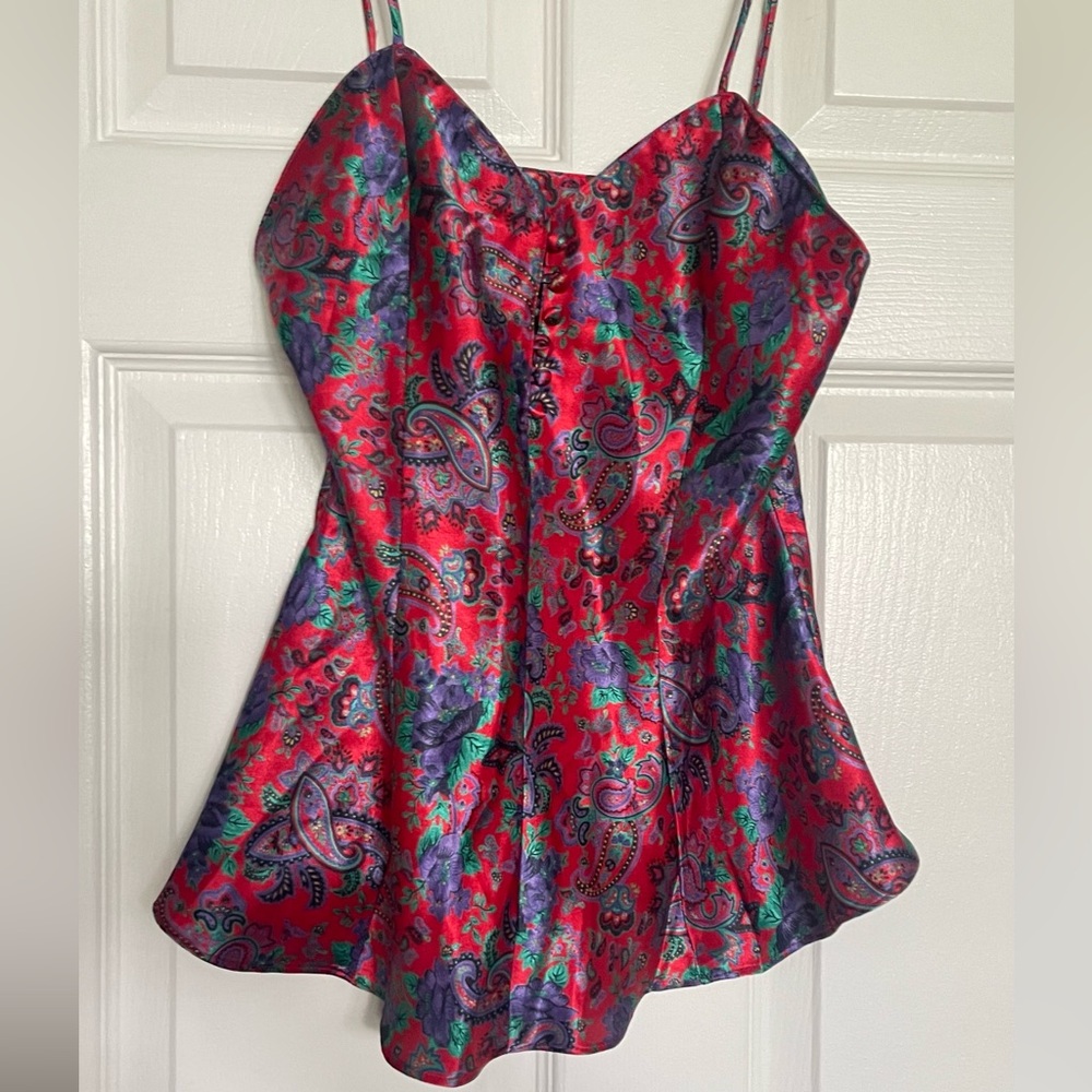 Kathryn -  Floral Print Satin Sleepwear Set